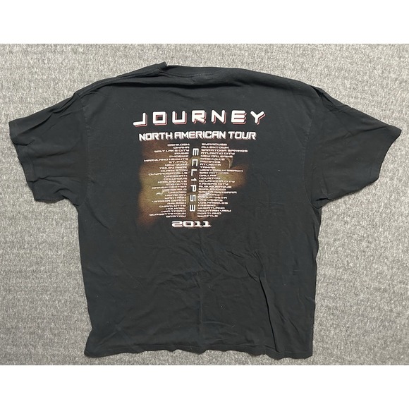 Journey Band Eclipse Tour 2011 w/ Foreigner, Night Ranger Black Tshirt Size 2XL - Picture 3 of 5